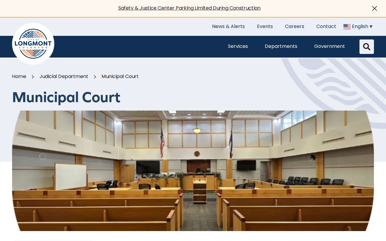 Longmont Municipal Court portal for Weld County traffic warrant case information